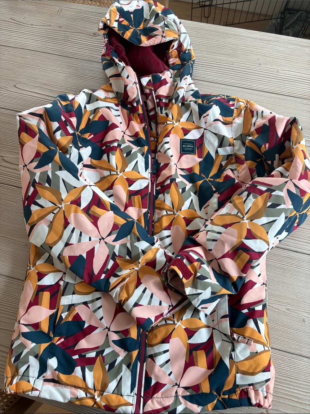 Billabong Girls' Multi Floral Hooded ski snowboard Jacket